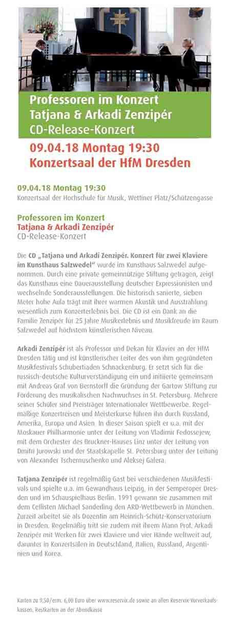 Tatjana & Arkadi Zenzipér im Konzert